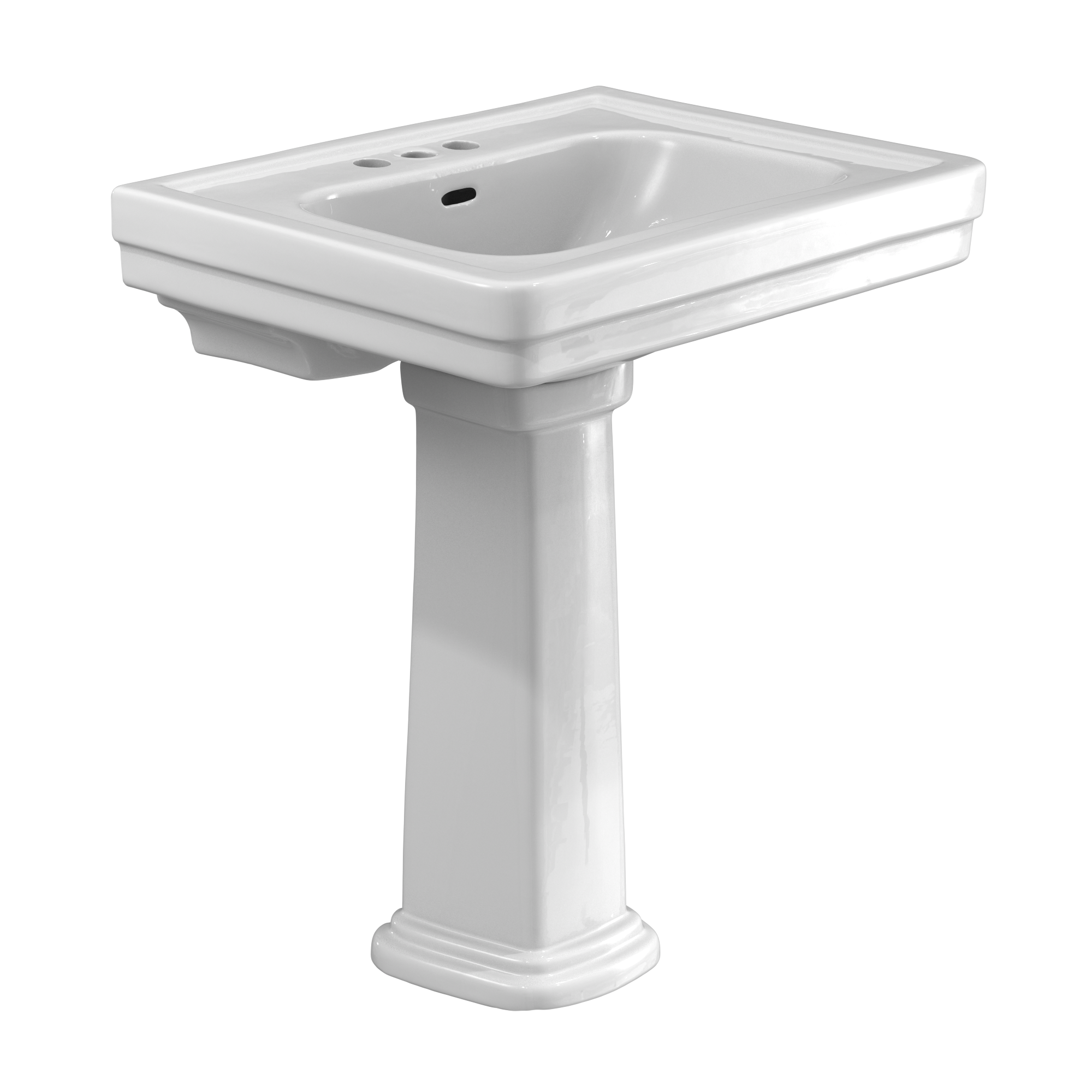 TOTO LPT530.4N#01 Promenade 27-1/2" X 22-1/4" Rectangular Pedestal Bathroom Sink For 4 Inch Center Faucets - Cotton White