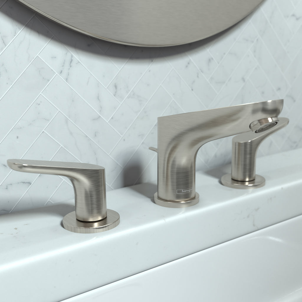 HANSGROHE 04369820 Focus Widespread Faucet 100 with Pop-Up Drain, 1.2 GPM - Brushed Nickel