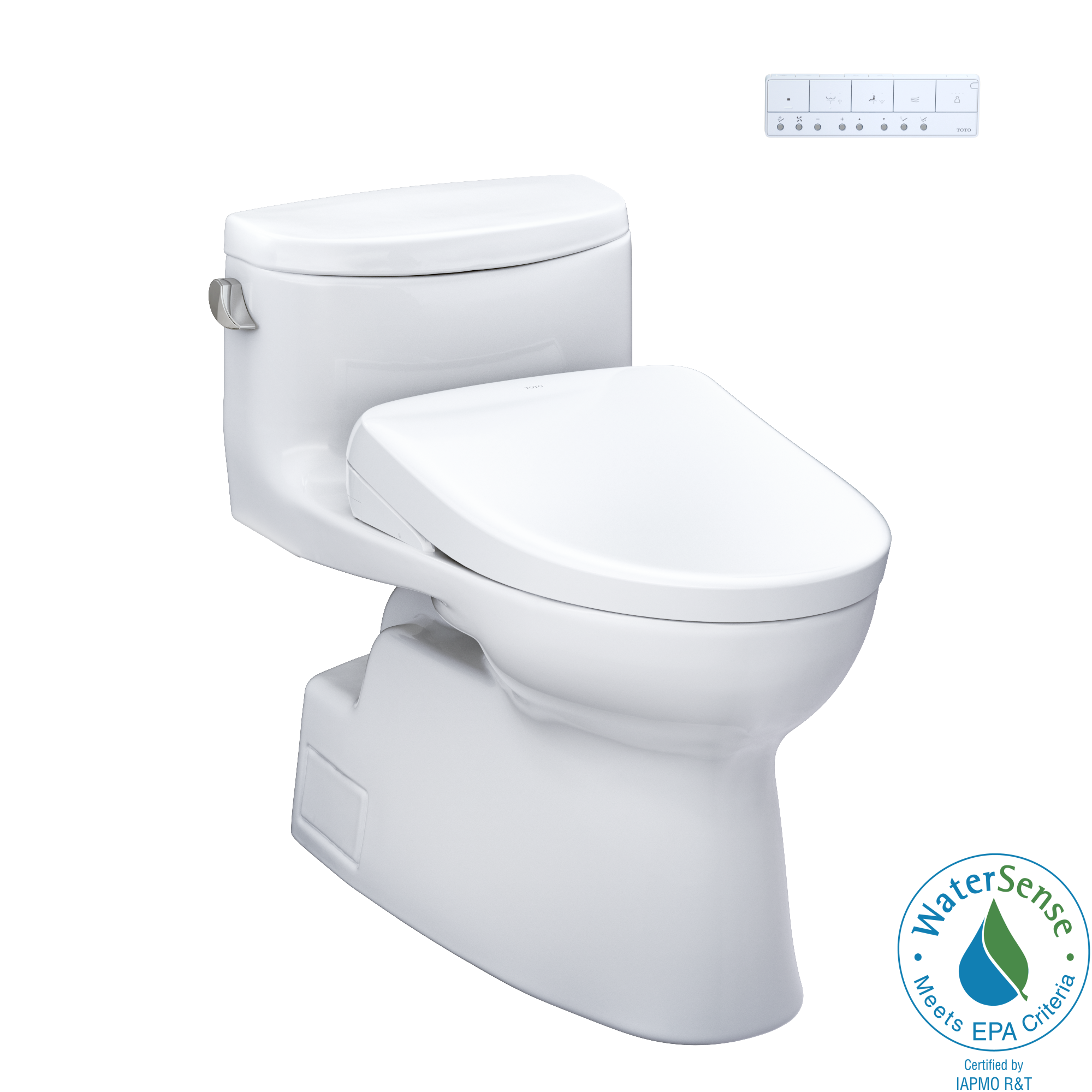 TOTO MW6444726CEFG#01 Washlet+ Carolina Ii One-Piece Elongated 1.28 Gpf Toilet And Washlet+ S7 Contemporary Bidet Seat - Cotton White
