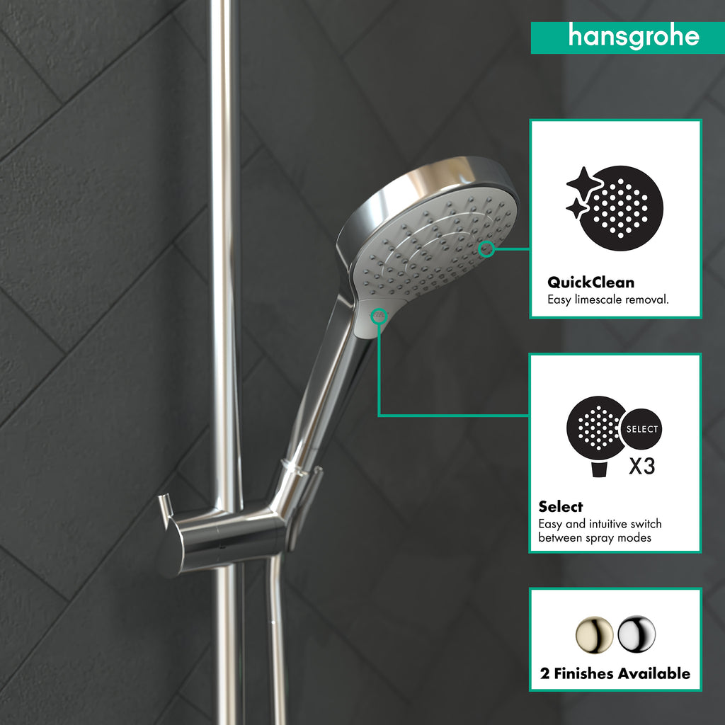 HANSGROHE 26803401 Croma Select S Handshower 110 Vario-Jet, 2.5 GPM - White/Chrome