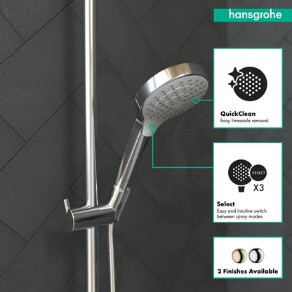 HANSGROHE 26803401 Croma Select S Handshower 110 Vario-Jet, 2.5 GPM - White/Chrome