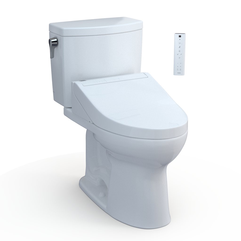 TOTO MW4543084CUFG#01 Washlet+ Drake Ii 1G Two-Piece Elongated 1.0 Gpf Toilet And Washlet+ C5 Bidet Seat - Cotton White