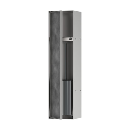 HANSGROHE 56060800 XtraStoris Rock Recessed Toilet Brush Holder with Shelf & Tileable Door - Brushed Stainless Steel