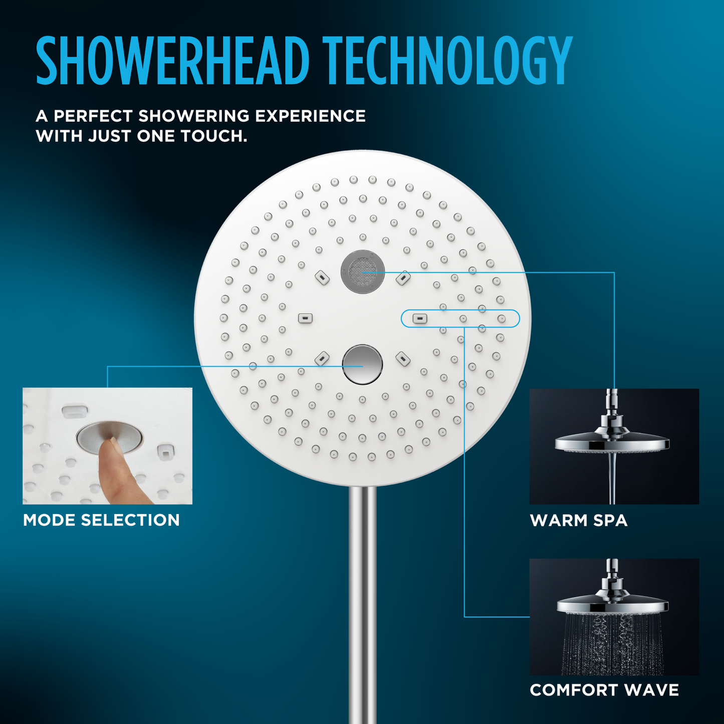 TOTO TBW02004U1#CP G Series 2.5 GPM Multifunction 8.5 inch Square Showerhead with COMFORT WAVE and WARM SPA , Polished Chrome