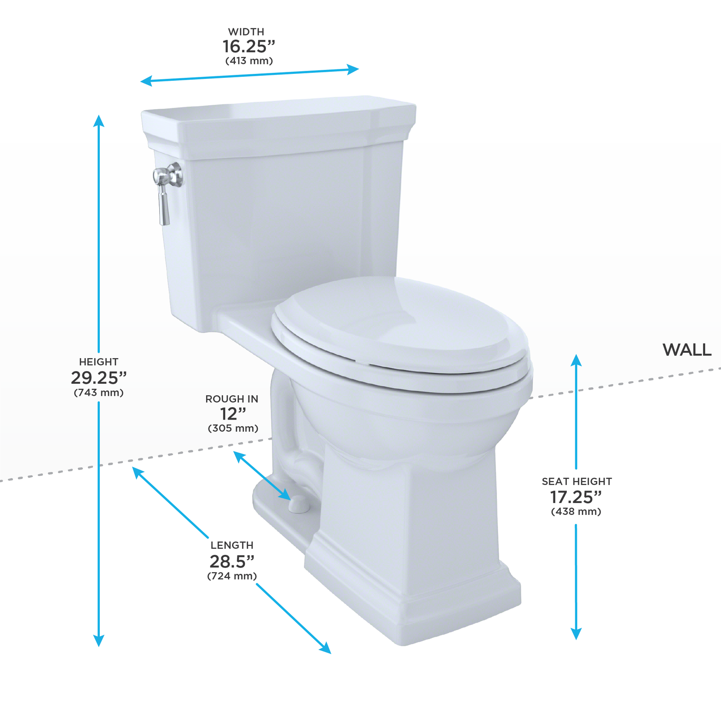 TOTO MS814224CUF#51 Promenade Ii 1G One-Piece Elongated 1.0 Gpf Universal Height Toilet - Ebony