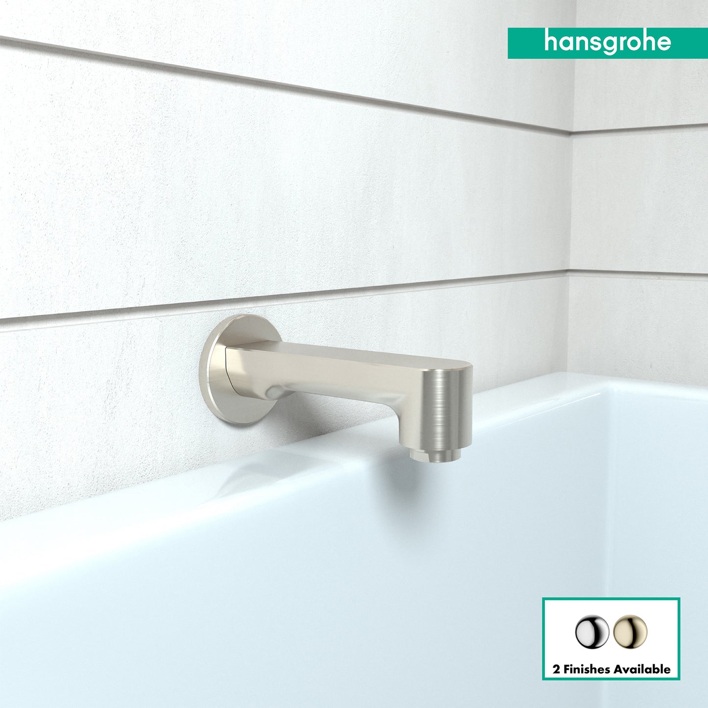 HANSGROHE 14413821 Brushed Nickel Metris S Modern Tub Spout