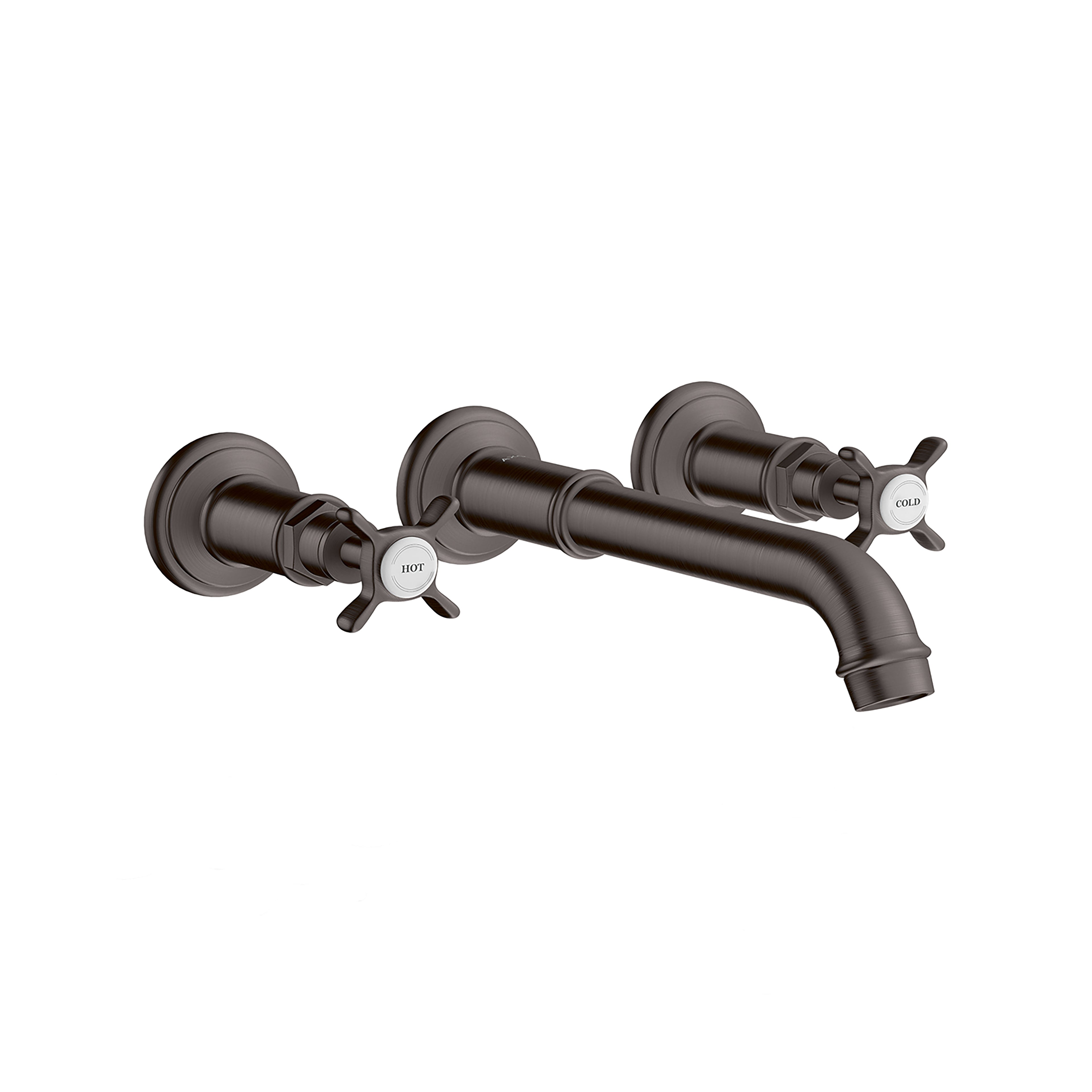 AXOR 16532341 Montreux Wall-Mounted Widespread Faucet Trim with Cross Handles, 1.2 GPM - Brushed Black Chrome