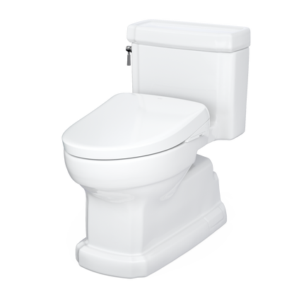 TOTO MW9744724CEFG#01 Washlet+ Eco Guinevere Elongated 1.28 Gpf Universal Height Toilet With S7 Classic Bidet Seat - Cotton White