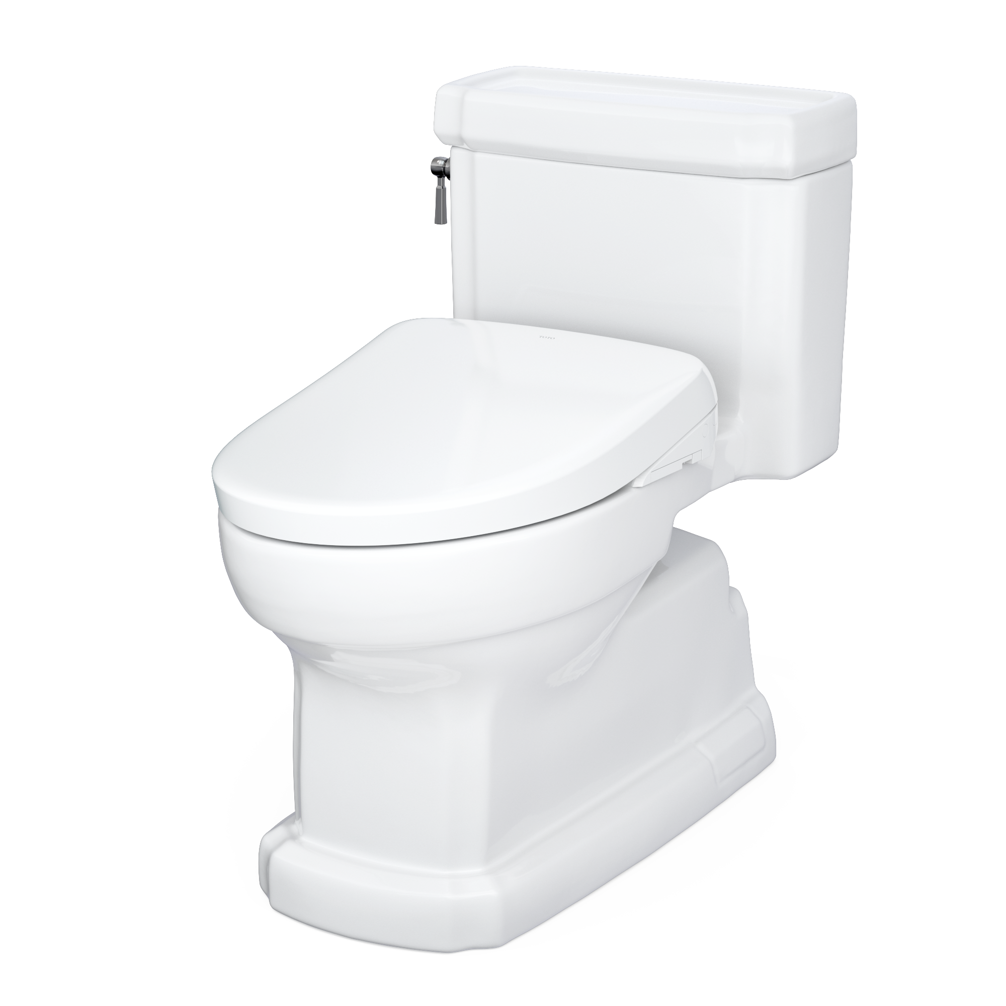 TOTO MW9744734CEFG#01 Washlet+ Eco Guinevere Elongated 1.28 Gpf Universal Height Toilet And S7A Classic Bidet Seat With Auto Open/Close - Cotton White