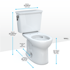 TOTO CST785CEF#51 Drake Transitional Two-Piece Round 1.28 Gpf Universal Height Tornado Flush Toilet - Ebony