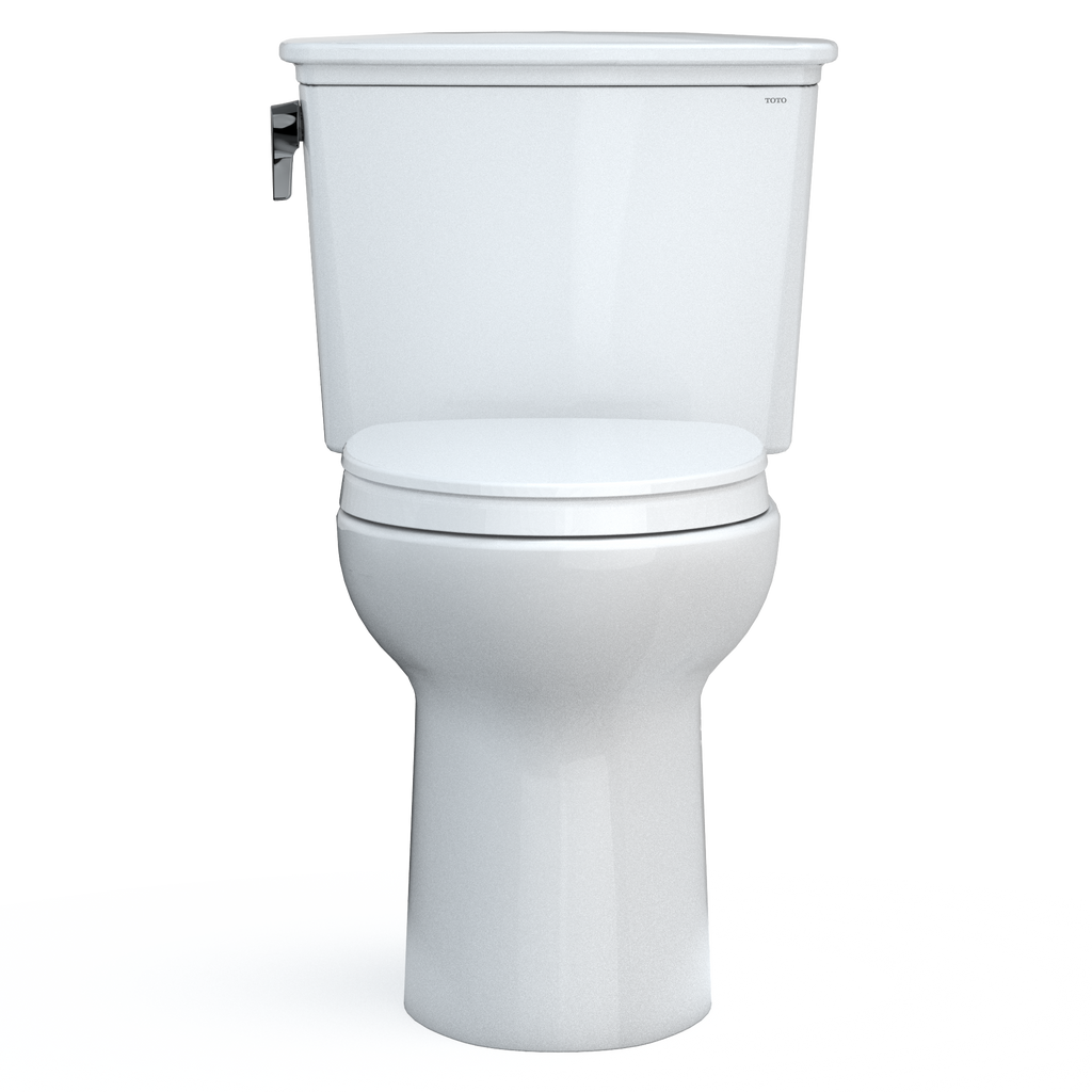 TOTO MS786124CEFG.10#01 Drake Transitional Two-Piece Elongated 1.28 Gpf Universal Height Tornado Flush  Toilet With 10 Inch Rough-In - Cotton White