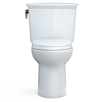 TOTO MS786124CEFG#01 Drake Transitional Two-Piece Elongated 1.28 Gpf Universal Height Tornado Flush Toilet With Cefiontect And Softclose Seat - Cotton White