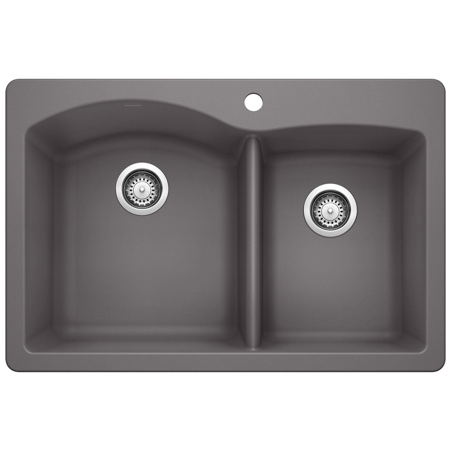 BLANCO 441465 Diamond Diamond SILGRANIT 33" 60/40 Double Bowl Dual Mount Kitchen Sink - Cinder in Cinder