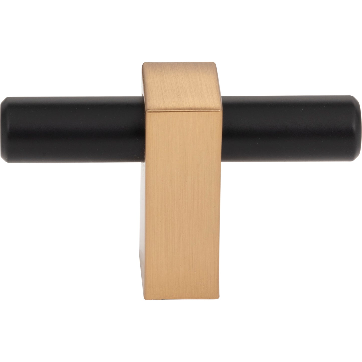 JEFFREY ALEXANDER 478T-MBSBZ Larkin 2 2-3/8" Length Bar Knob - Matte Black w/Satin Bronze