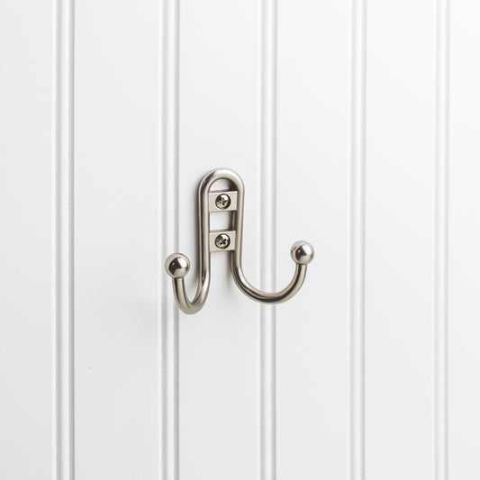 ELEMENTS YD25-256SN Elements Wall Double Hook - Satin Nickel