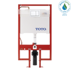 TOTO WT152800M#WH Duofit In-Wall Dual Flush 0.9 And 1.6 Gpf Tank System Copper Supply Line And White Rectangular Push Plate - White
