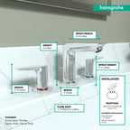 HANSGROHE 71733001 Talis E Widespread Faucet 150 with Pop-Up Drain, 1.2 GPM - Chrome