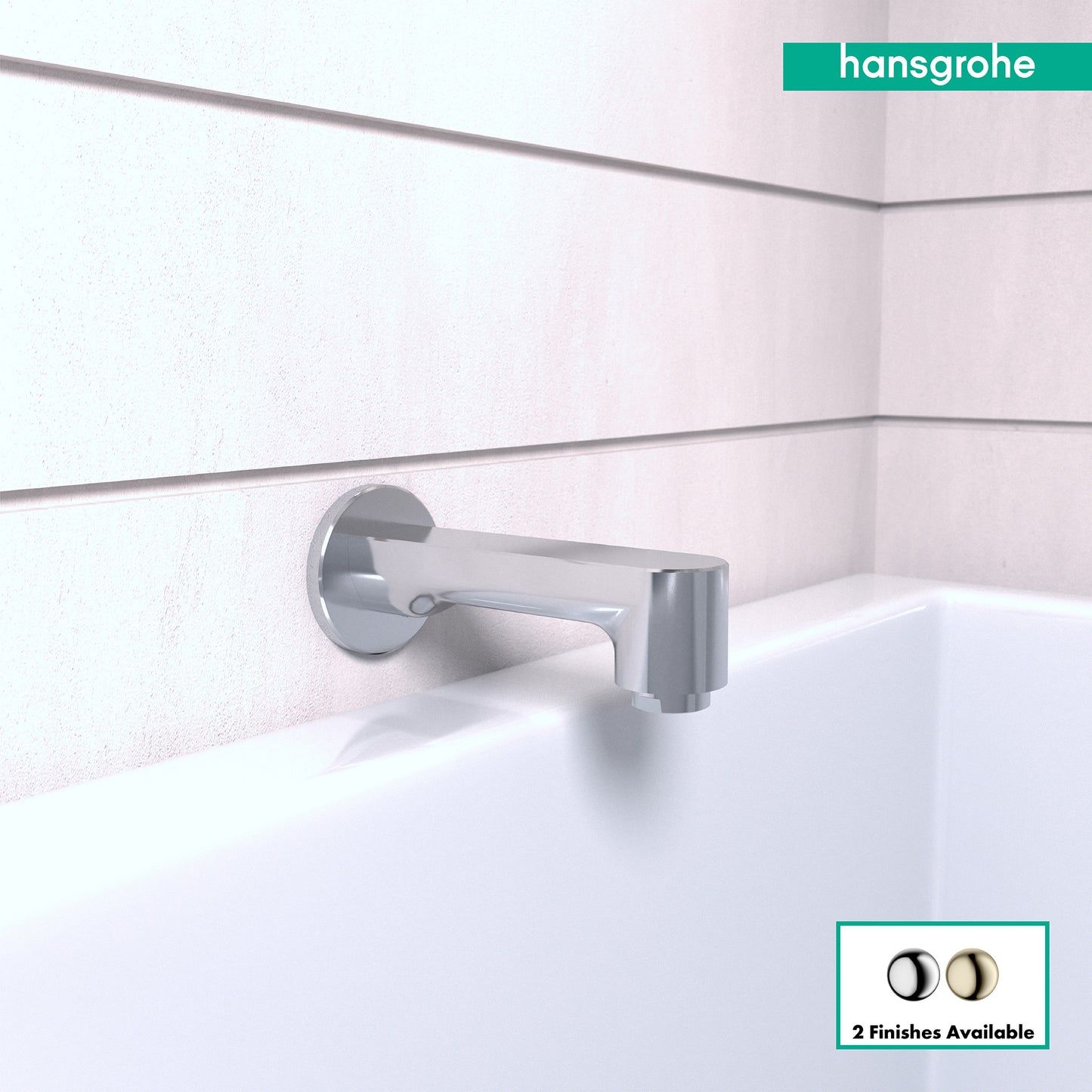 HANSGROHE 14413001 Chrome Metris S Modern Tub Spout