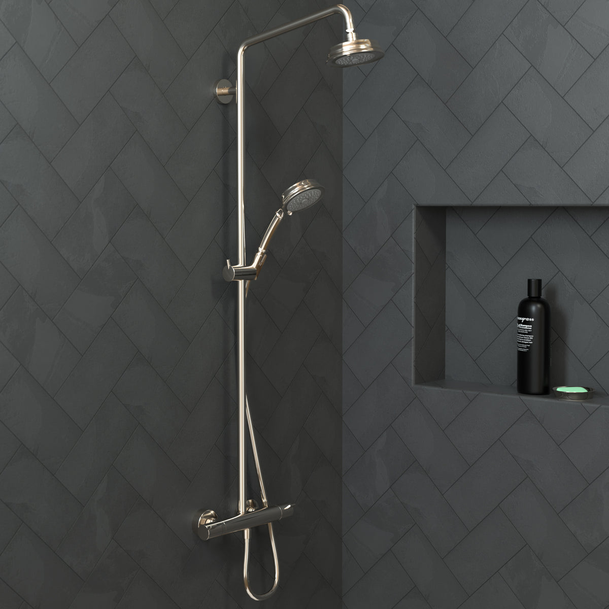 HANSGROHE 04070830 Croma 100 Classic Showerhead 3-Jet, 2.5 GPM - Polished Nickel