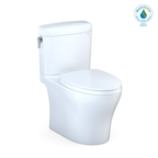 TOTO MS436124CEMFGN#01 Aquia Iv Cube Two-Piece Elongated Dual Flush 1.28 And 0.9 Gpf Universal Height Toilet With Cefiontect - Cotton White