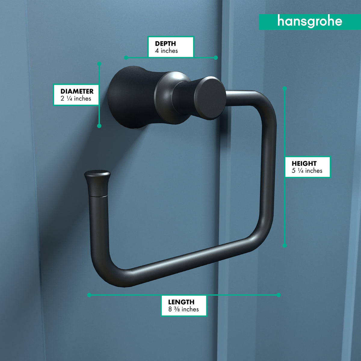 HANSGROHE 04786670 Joleena Towel Ring - Matte Black