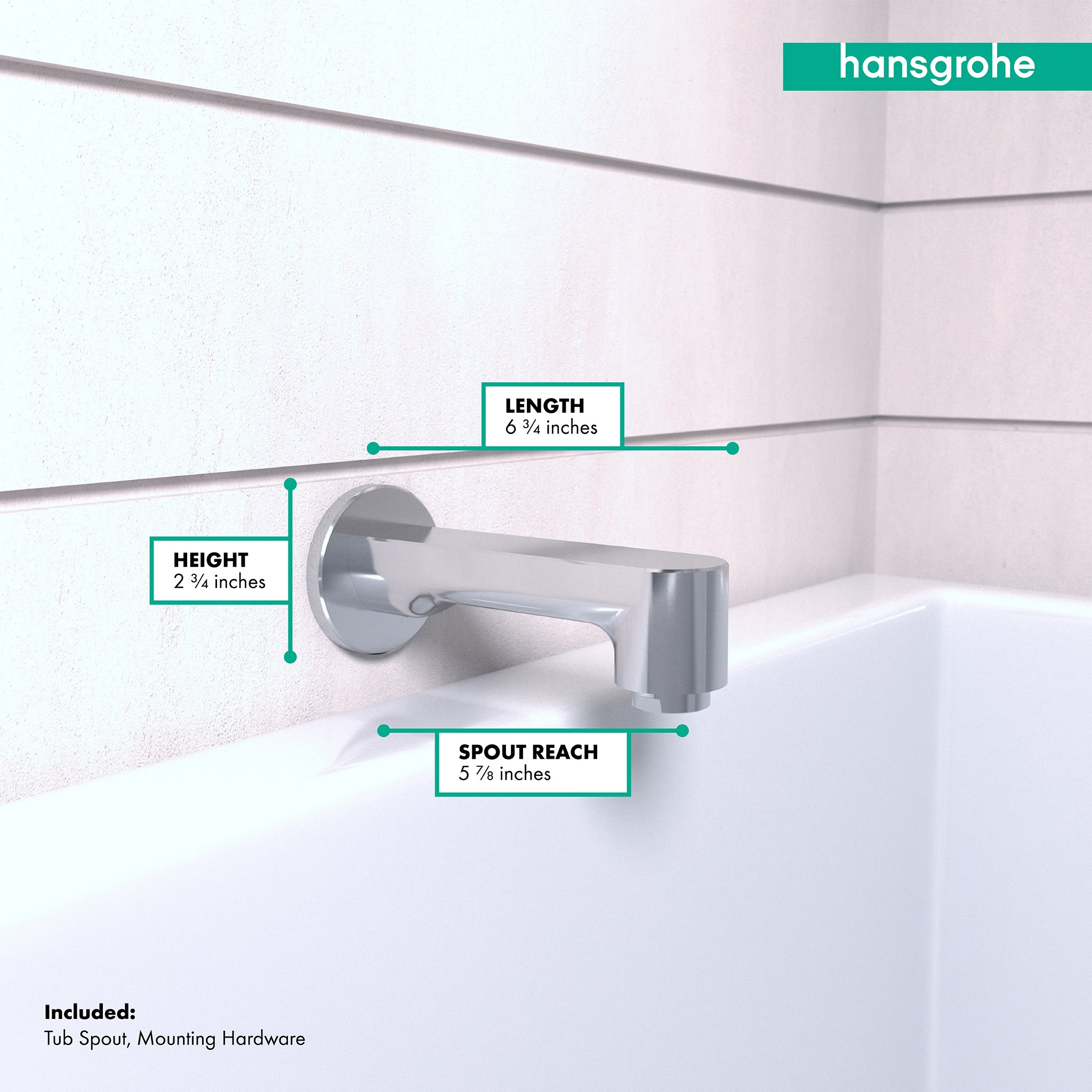 HANSGROHE 14413001 Metris S Tub Spout - Chrome