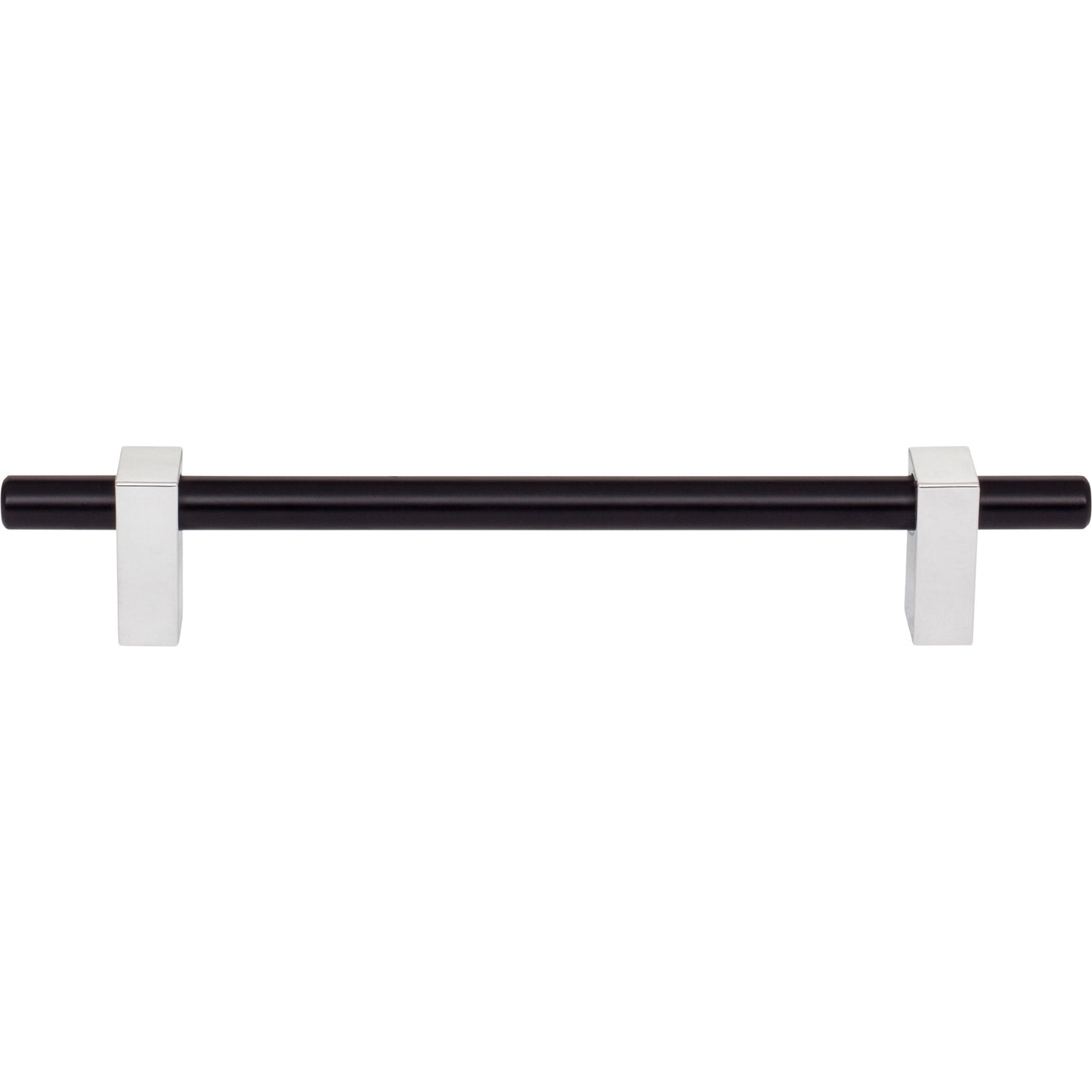 JEFFREY ALEXANDER 478-160MBPC Larkin 2 160 mm Center-to-Center Bar Pull - Matte Black w/Polished Chrome