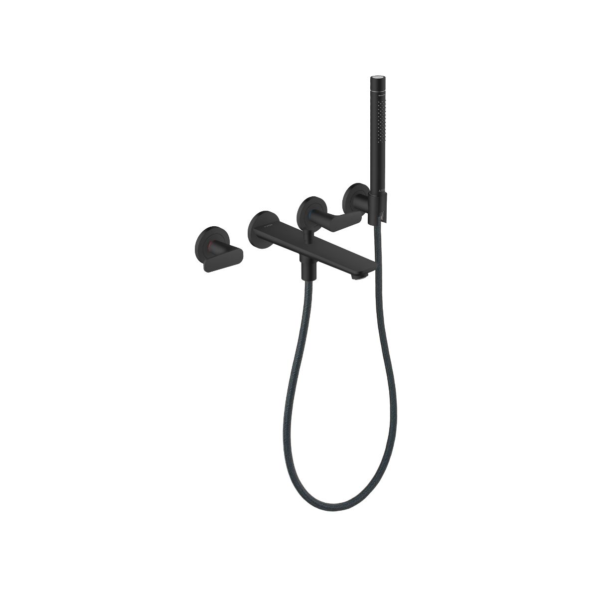 AXOR 49480671 Citterio C 3-Hole Wall-Mounted Tub Filler with 1.75 GPM Handshower and Holder - Matte Black