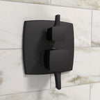 HANSGROHE 15865671 Ecostat Classic Pressure Balance Trim Classic Square with Diverter - Matte Black