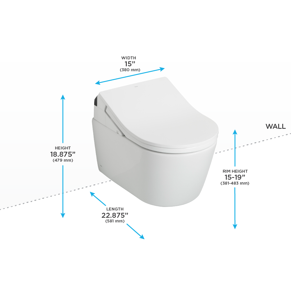 TOTO CWT4474047CMFG#MS Washlet+ Rp Wall-Hung D-Shape Toilet With Rx Bidet Seat And Duofit In-Wall 1.28 And 0.9 Gpf Dual-Flush Tank System - Matte Silver