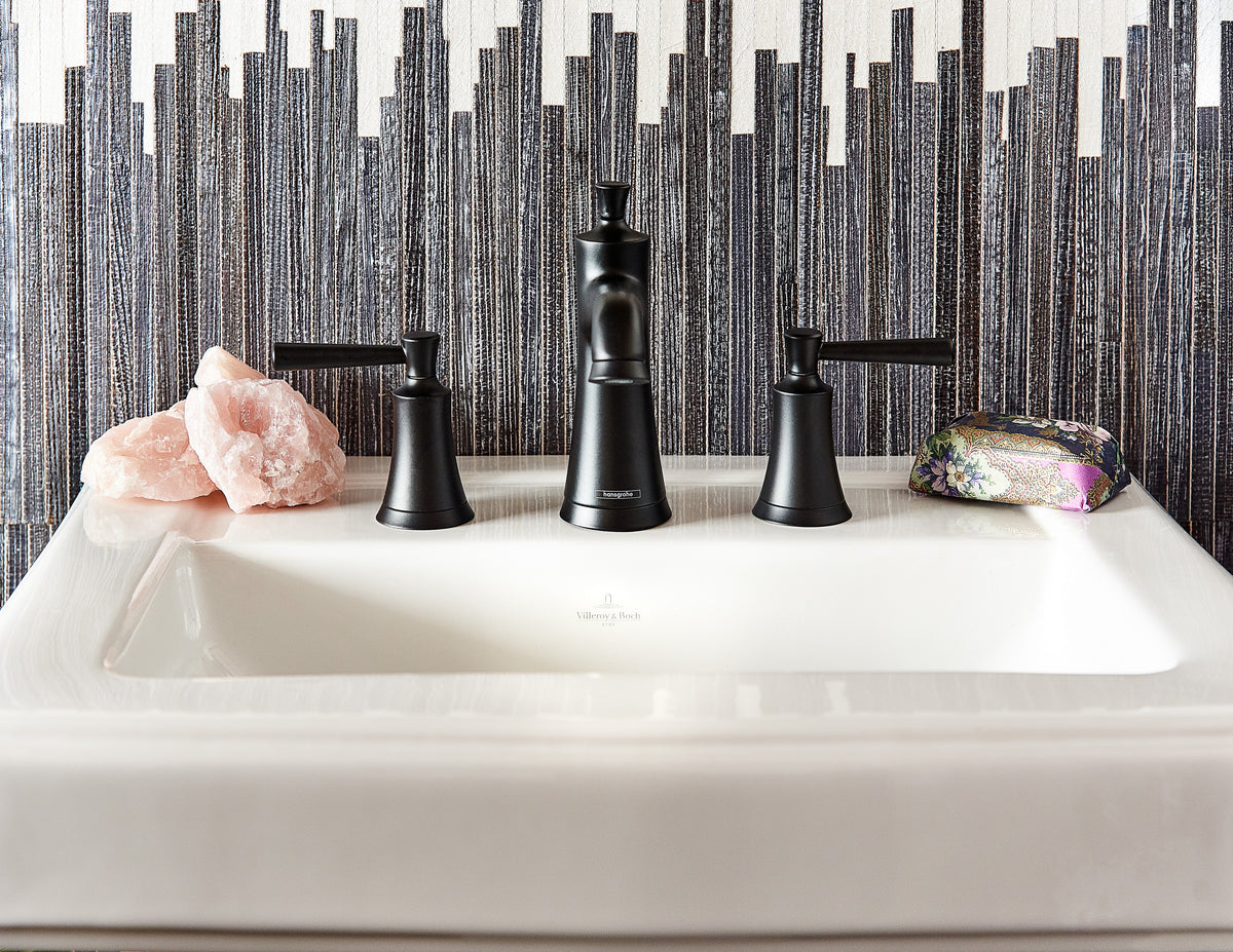 HANSGROHE 04774670 Joleena Widespread Faucet 100 with Pop-Up Drain, 1.2 GPM - Matte Black
