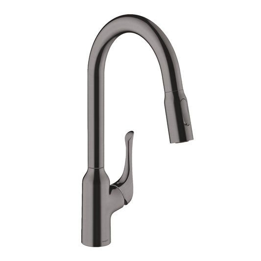 HANSGROHE 71843341 Allegro N HighArc Kitchen Faucet, 2-Spray Pull-Down, 1.75 GPM - Brushed Black Chrome