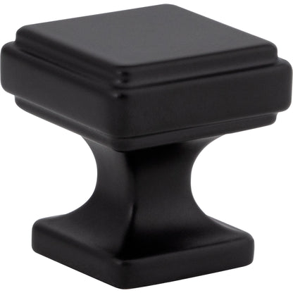 ATLAS A200-BL Kate 1 1/8" Length Square Knob - Matte Black
