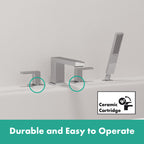 HANSGROHE 73444001 Tecturis E 4-Hole Roman Tub Set Trim with 1.75 Handshower - Chrome
