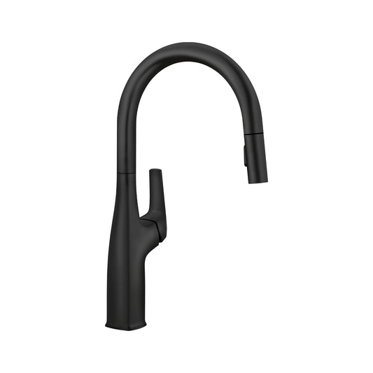 BLANCO 443020 Rivana Rivana High-Arc Pull-Down Dual-Spray Kitchen Faucet - Matte Black in Matte Black