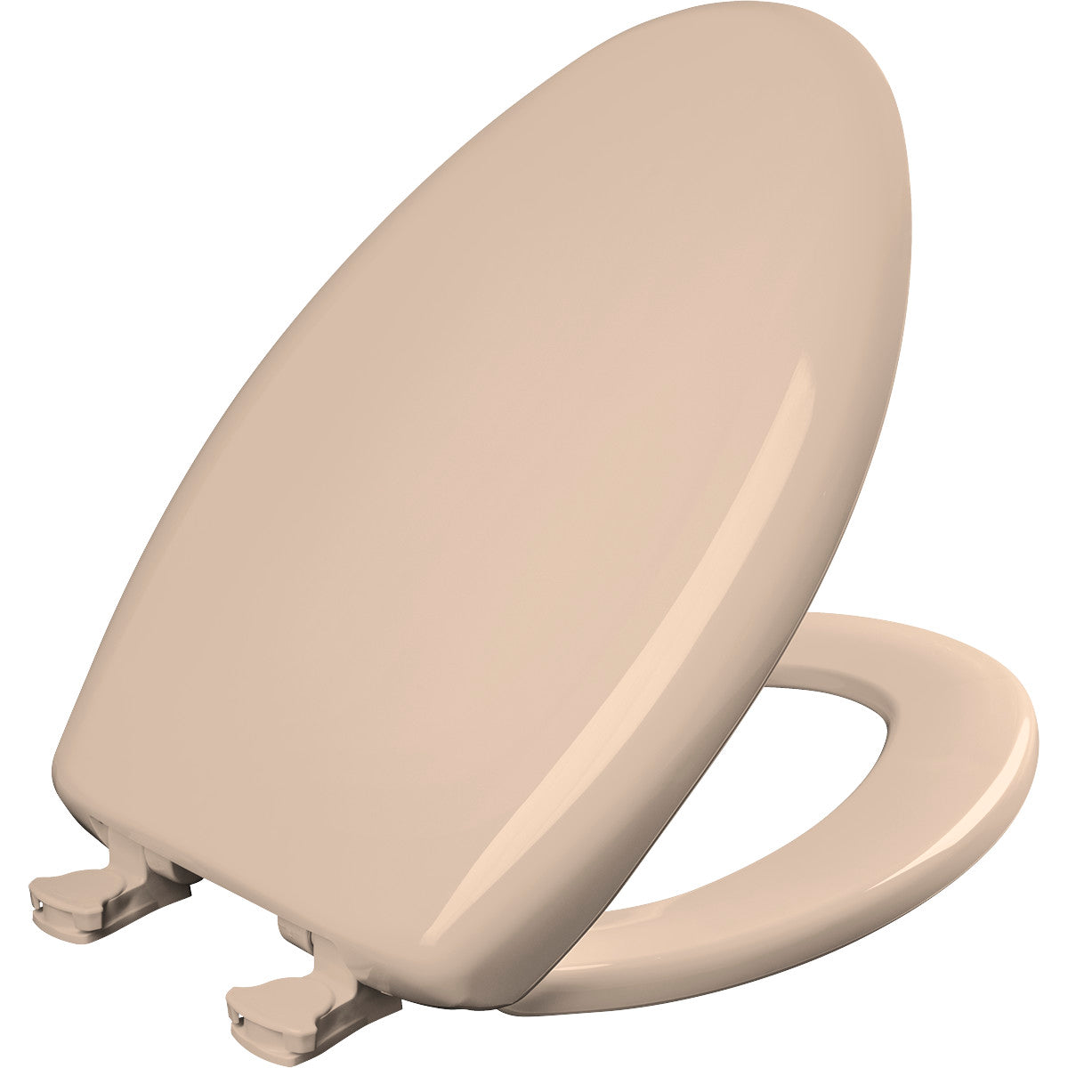 Bemis Elongated Plastic Toilet Seat in Desert Bloom with STA-TITE Seat Fastening System, Easy•Clean and  Whisper•Close Hinge