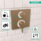 HANSGROHE 15712141 Ecostat Thermostatic Trim with Volume Control - Brushed Bronze