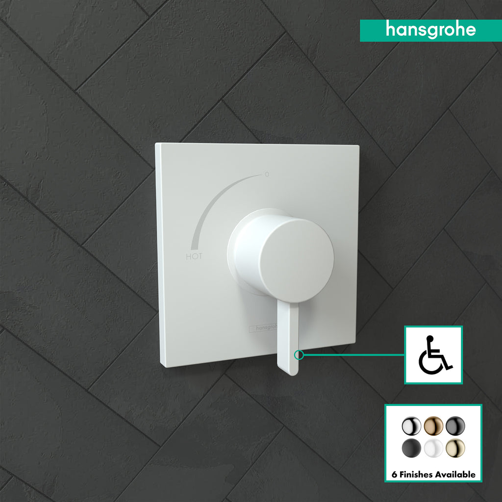 HANSGROHE 15724701 Ecostat Square Pressure Balance Trim - Matte White