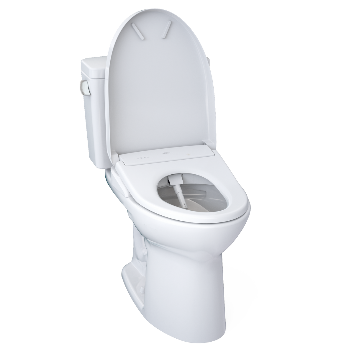 TOTO MW7764726CEFGA#01 Drake Washlet+ Two-Piece Elongated 1.28 Gpf Universal Height Tornado Flush Toilet With Auto Flush S7 Contemporary Bidet Seat - Cotton White