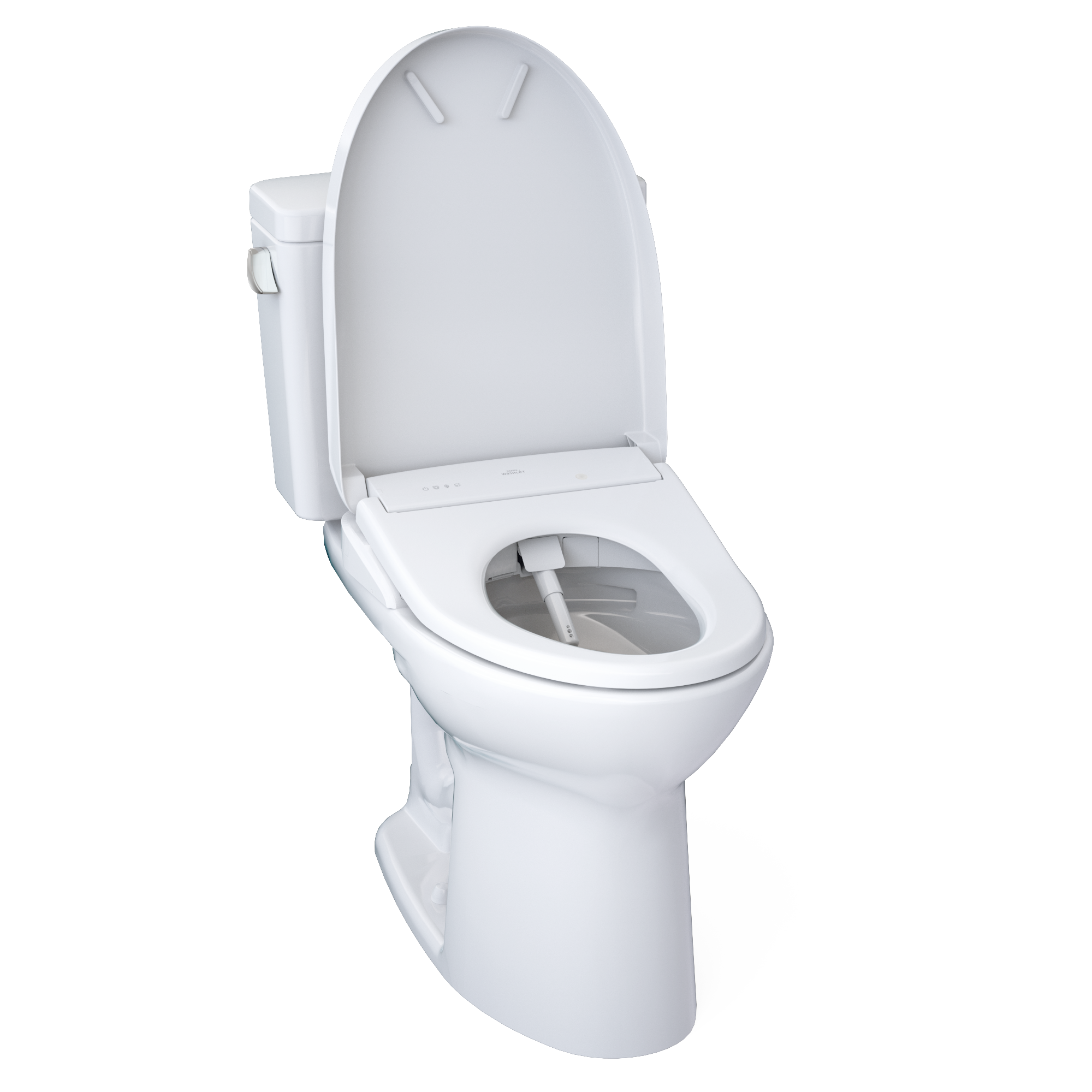 TOTO MW7764726CSFGA#01 Drake Washlet+ Two-Piece Elongated 1.6 Gpf Universal Height Tornado Flush Toilet And S7 Contemporary Bidet Seat With Auto Flush - Cotton White