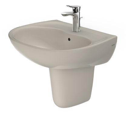TOTO LHT241G#03 Supreme Oval Wall-Mount Bathroom Sink With Cefiontect And Shroud For Single Hole Faucets - Bone