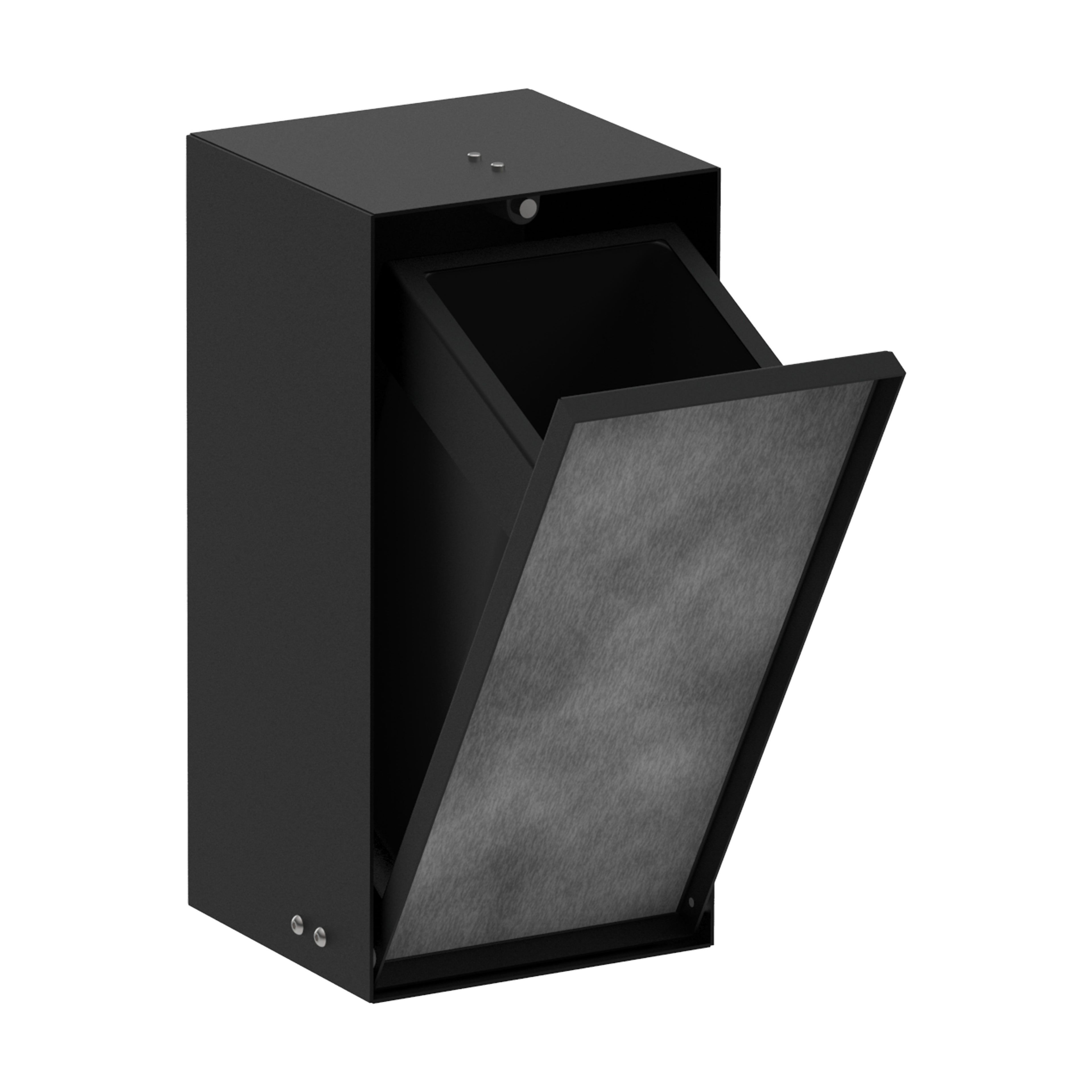 HANSGROHE 56063670 XtraStoris Rock Recessed Trash Bin with Shelf & Tileable Door - Matte Black