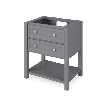 JEFFREY ALEXANDER VKITADL30GRCQR 30" Grey Adler Vanity, Calacatta Vienna Quartz Vanity Top, undermount rectangle bowl - Grey