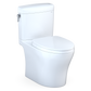 TOTO MS436124CEMFGN#01 Aquia IV Cube Two-Piece Elongated Dual Flush 1.28 and 0.9 GPF Universal Height Toilet with CEFIONTECT , Cotton White