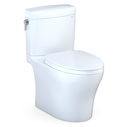 TOTO MS436124CEMFGN#01 Aquia Iv Cube Two-Piece Elongated Dual Flush 1.28 And 0.9 Gpf Universal Height Toilet With Cefiontect - Cotton White