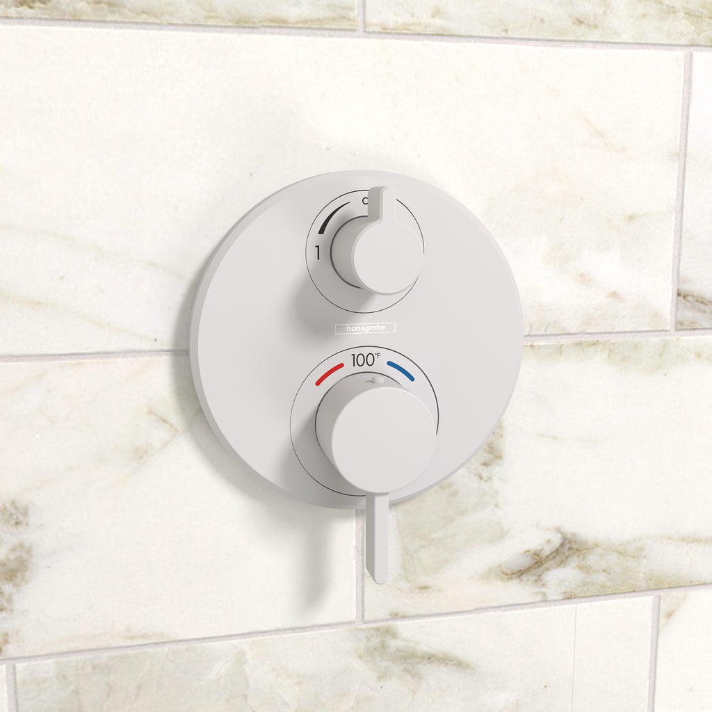HANSGROHE 15757701 Ecostat S Thermostatic Trim with Volume Control - Matte White