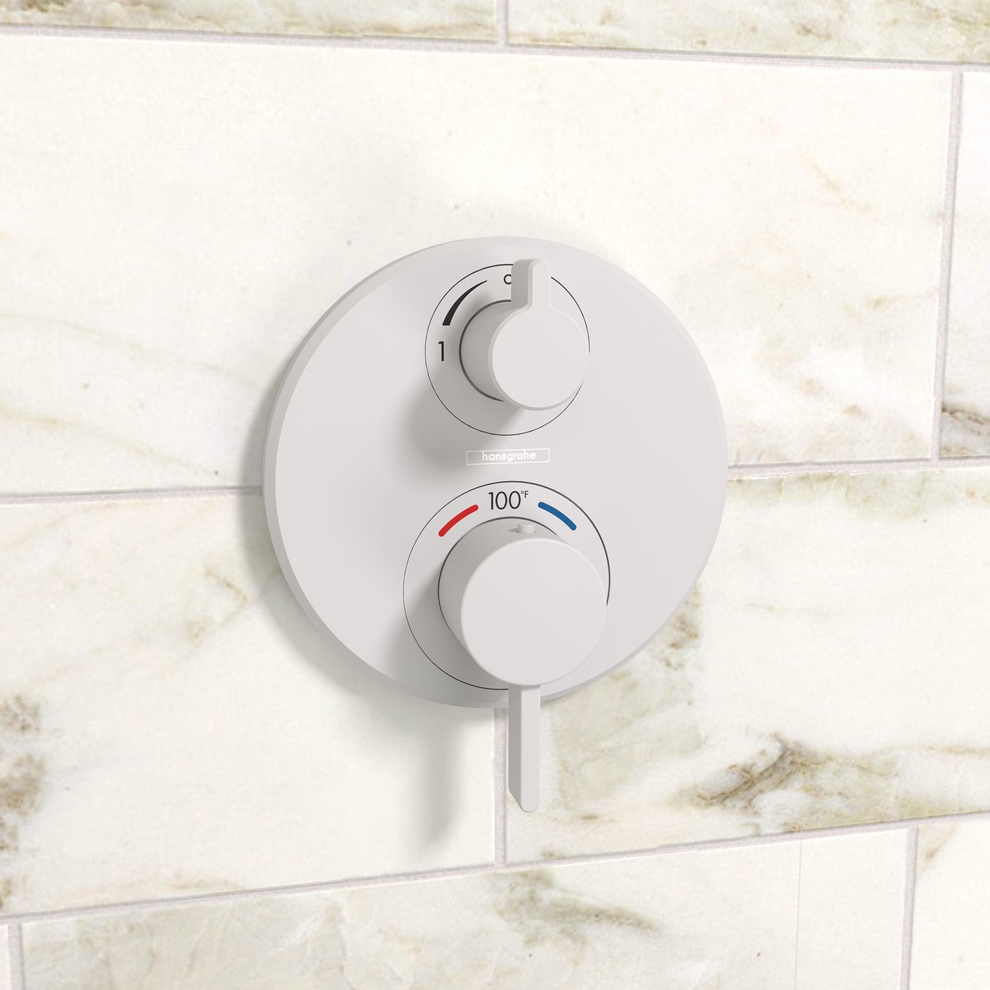 HANSGROHE 15757701 Ecostat S Thermostatic Trim with Volume Control - Matte White