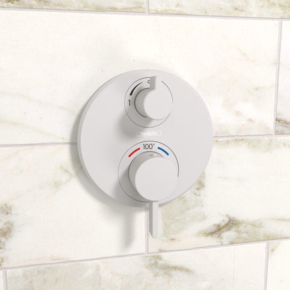 HANSGROHE 15757701 Ecostat S Thermostatic Trim with Volume Control - Matte White