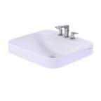 TOTO LT415.4G#01 Arvina Rectangular 20" Vessel Bathroom Sink With Cefiontect For 4 Inch Center Faucets - Cotton White