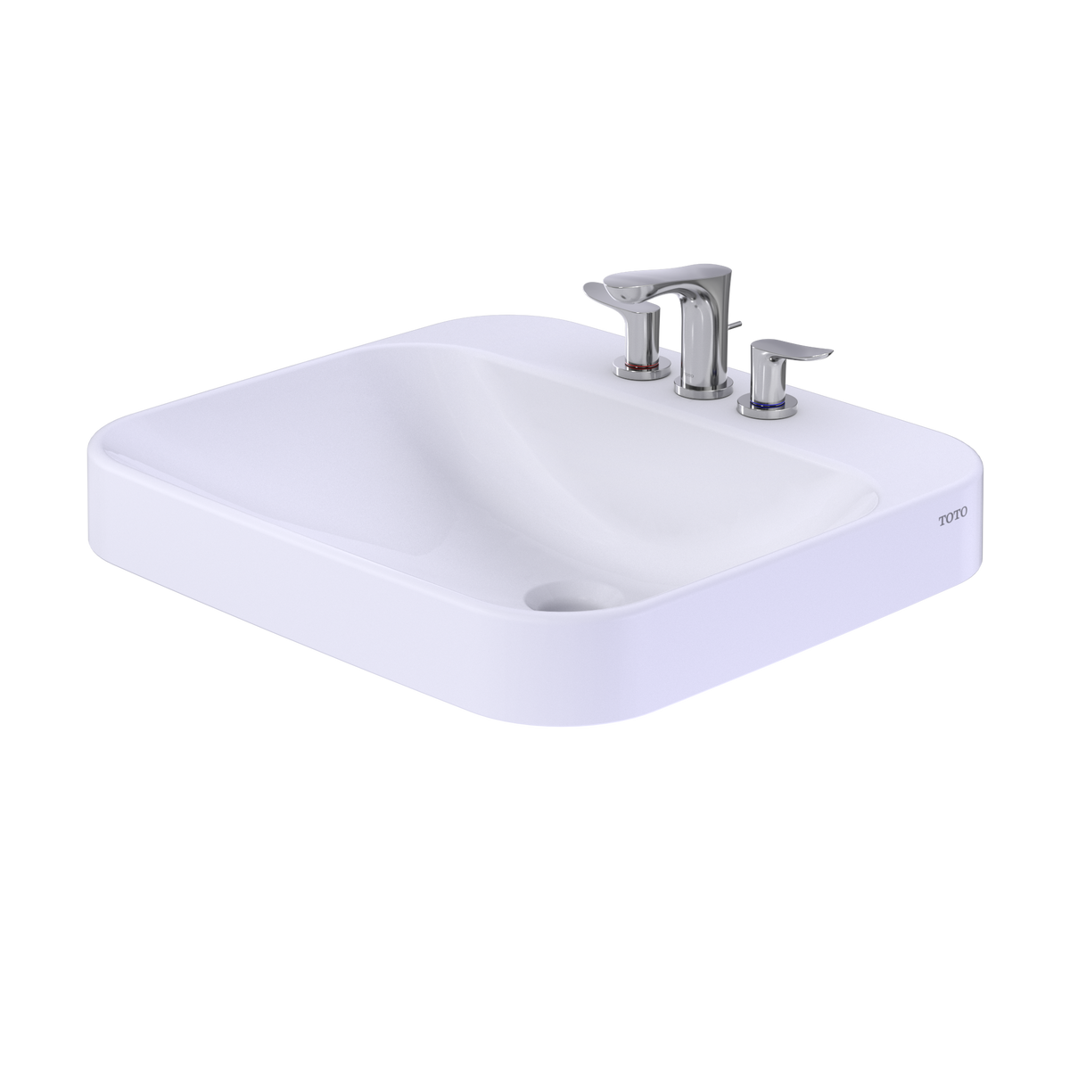 TOTO LT415.4G#01 Arvina Rectangular 20" Vessel Bathroom Sink With Cefiontect For 4 Inch Center Faucets - Cotton White